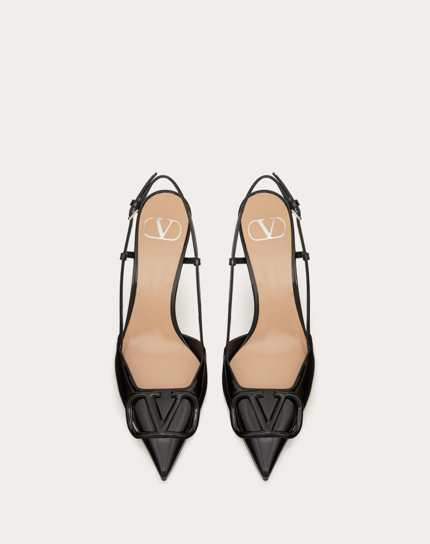 VLOGO SIGNATURE PATENT LEATHER SLINGBACK PUMP 80MM / 3.15 IN. - Image 6